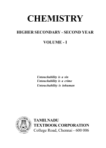 Chemistry Higher secondary 2nd year Vol 1