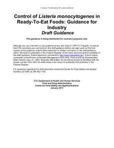 FDA,Draft-Guidance-for-Industry--Control-of-Listeria-monocytogenes-in-RTE foods