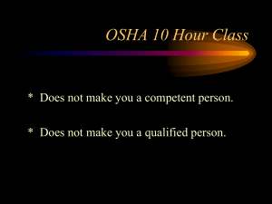 OSHA INTRO 10 hour