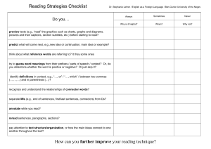 Reading Strategies Checklist