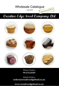 CREATIVE EDGE FOOD - Wholesale Price Book - June 2016 - Non Priced
