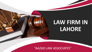 Law Firm in Lahore For Legal Service of Lawsuit Proceeding