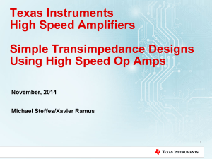 Transimpedance design flow using high speed op amps
