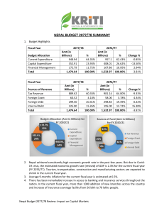 Nepal Budget 2077 78 Summary & Impact on Capital Markets By Kriti Capital