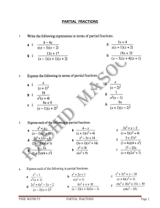 PARTIAL FRACTIONS  WS1