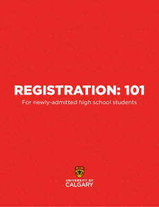 UCalgary Registration Guide for New High School Students