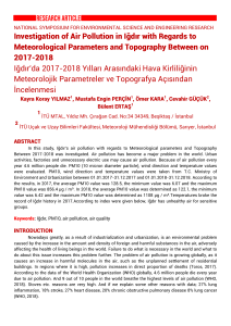 Investigation of Air Pollution in Iğdır with Regards to Meteorological Parameters and Topography Between on 2017-2018
