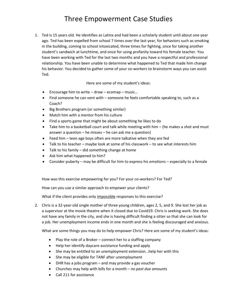 Empowerment Case Studies