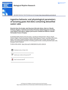 Castor Cake in Goat Diets: Behavior & Physiology