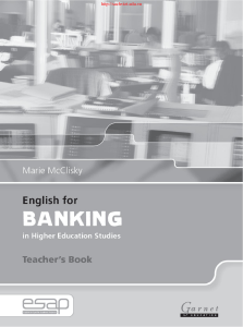 English for Banking Teacher s Book