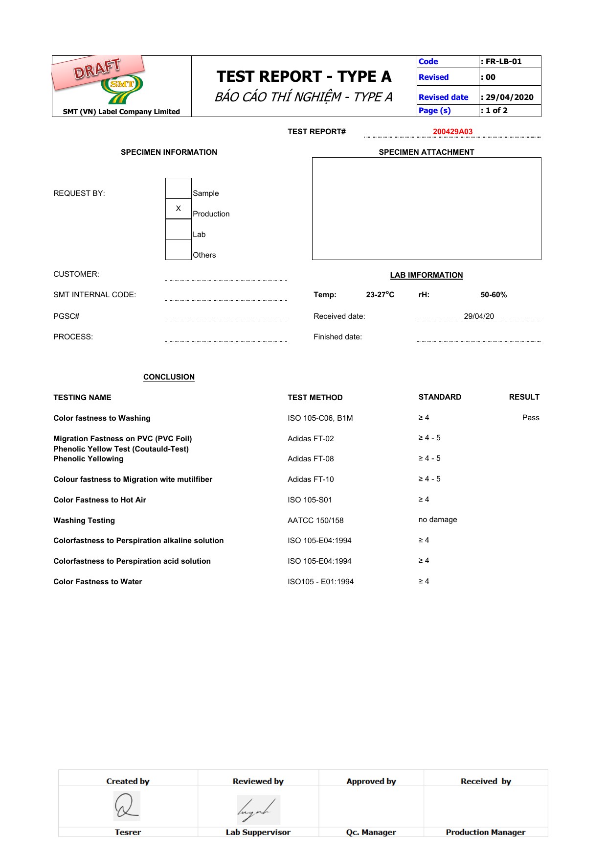 Laboratory Test Result Format - Printable Templates Free