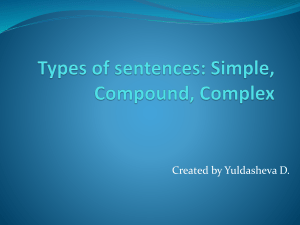 Types of sentences revision