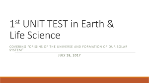 1st UNIT TEST in Earth & Life Science