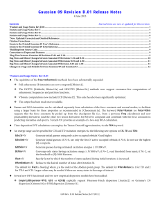 Gaussian 09 Revision D.01 Release Notes 4 June 2013