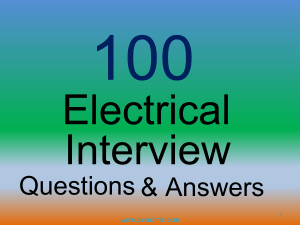 100 Electrical Interview Questions and Answers