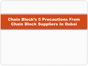 Chain Block’s 5 Precautions From Chain Block Suppliers In Dubai