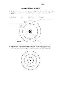 Year 9 Chemistry Test (Version 1 2018)