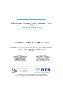 The Historical High cost of Tertiary Education In South Africa