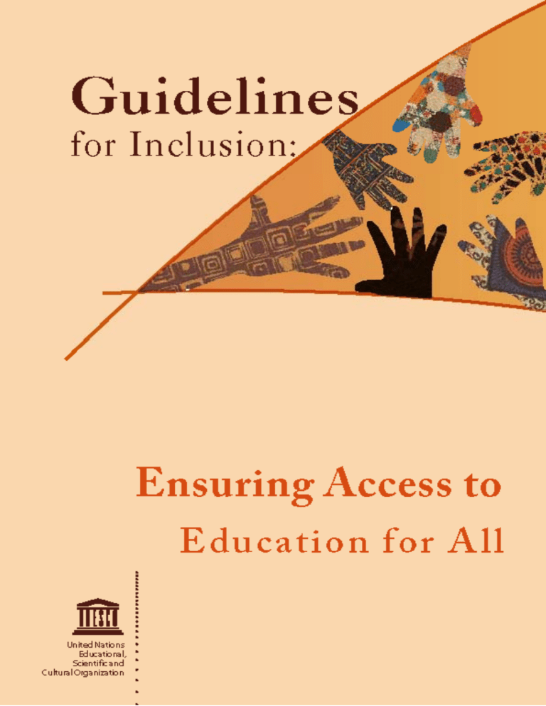 2.2 UNESCO, 2005, Guidelines For Inclusion Ensuring Access To Education ...