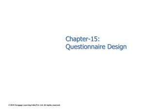 15 Questionnaire design