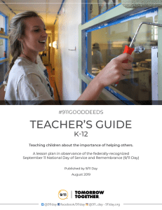 #911GoodDeed Lesson Plan K-12 Teachers Guide