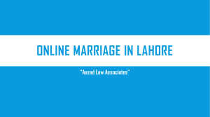 Legal Advice For Online Marriage in Lahore Pakistan