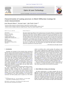 Characterization of coating processes in Moiré Diffraction Gratings for strain measurements