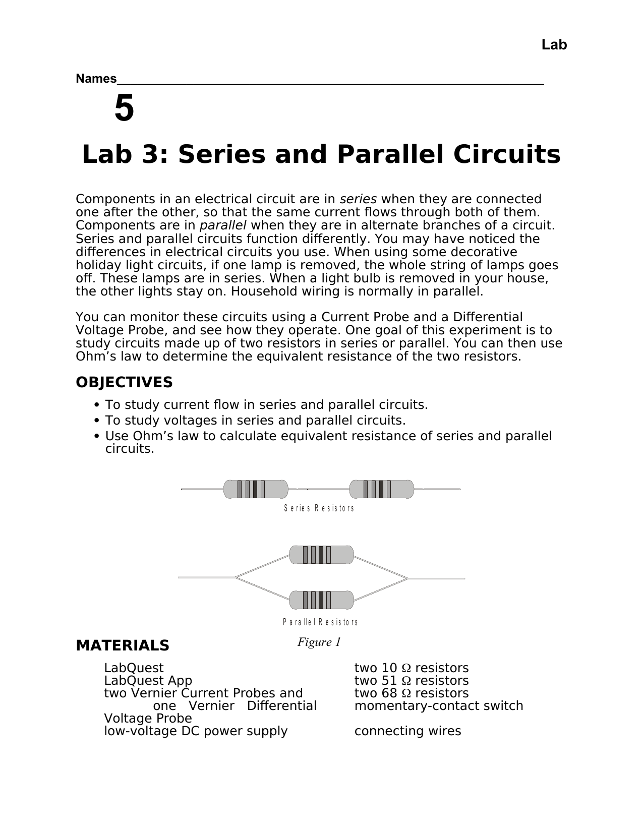 Series And Parallel Circuits Lab Summary Wiring Diagram