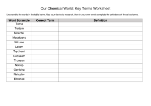 Stage 4 Chemistry Worksheet