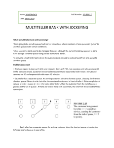 Multiteller Bank jockeying(Wajid Ali KF16SW17)