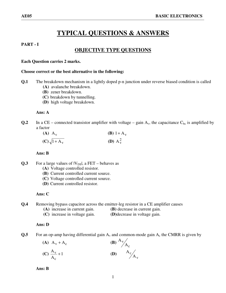 OBJECTIVE TYPE QUESTIONS