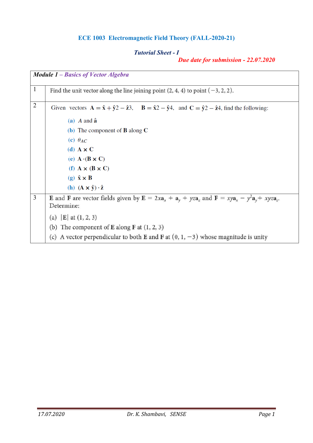 Tutorial Sheet 1 Emft 17 7