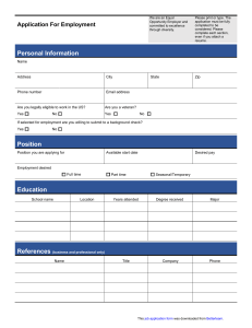 Job Application Form - Standard