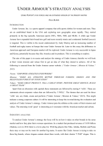 UNDER ARMOUR S STRATEGY ANALYSIS USING P