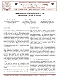 Minimization of Power Losses In Radial Distribution System A Review