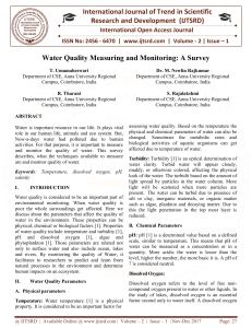 Water Quality Measuring and Monitoring A Survey