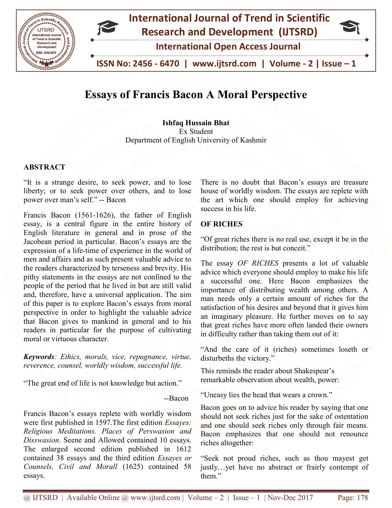 francis bacon essays of friendship