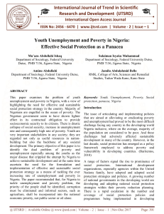 Youth Unemployment and Poverty in Nigeria Effective Social Protection as a Panacea