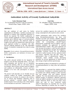 Antioxident Activity of Greenly Synthesized Anhydride