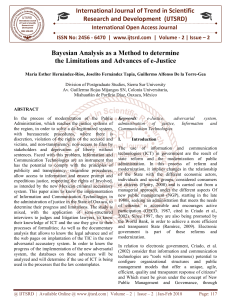 Bayesian Analysis as a Method to determine the Limitations and Advances of e Justice