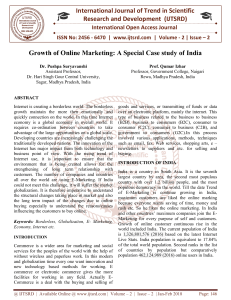 Growth of Online Marketing A Special Case study of India