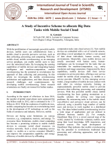 A Study of Incentive Scheme to allocate Big Data Tasks with Mobile Social Cloud