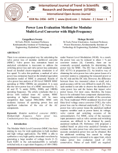 Power Loss Evaluation Method for Modular Multi Level Converter with High Frequency