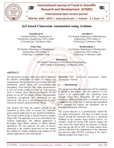 IoT based Classroom Automation using Arduino