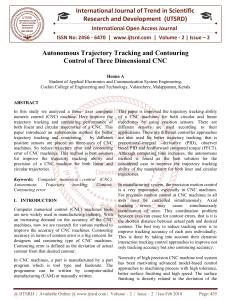 Autonomous Trajectory Tracking and Contouring Control of Three Dimensional CNC