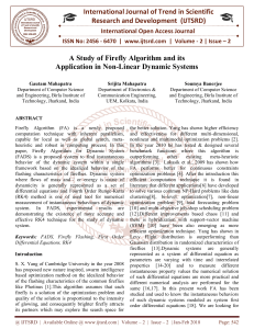 A Study of Firefly Algorithm and its Application in Non Linear Dynamic Systems