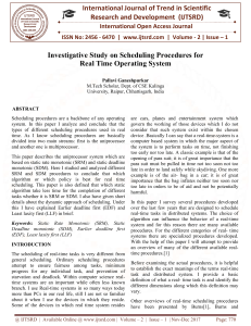 Investigative Study on Scheduling Procedures for Real Time Operating System