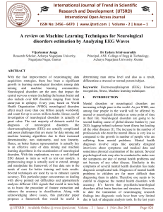 A review on Machine Learning Techniques for Neurological disorders estimation by Analyzing EEG Waves