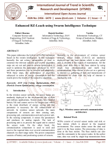 Enhanced RZ Leach using Swarm Intelligence Technique