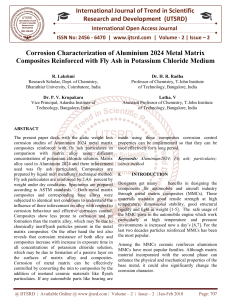 Corrosion Characterization of Aluminium 2024 Metal Matrix Composites Reinforced with Fly Ash in Potassium Chloride Medium